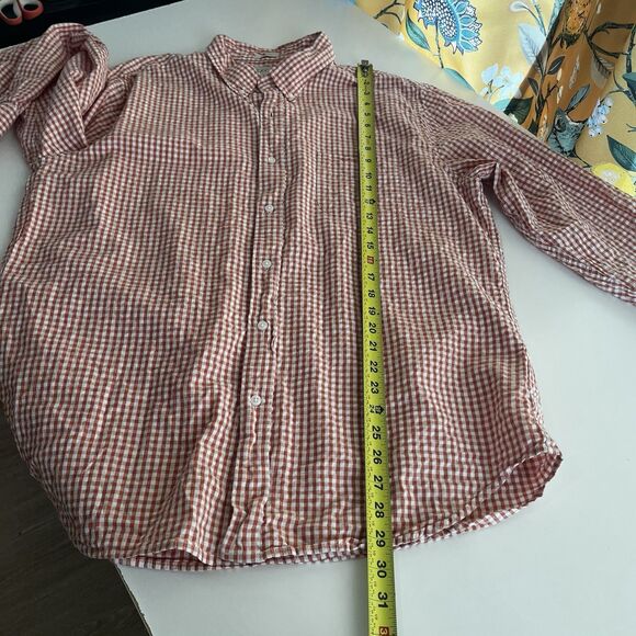 J.Crew Mens Button Shirt Xl Classic Fit Check Long Sleeve Seersucker Org Cotton - Picture 8 of 8